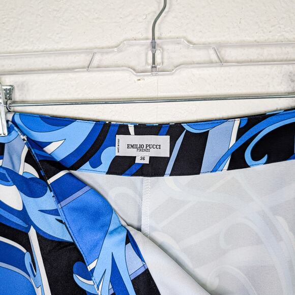 EMILIO PUCCI Fireze Flare leg Trousers Blue print size 36 - Picture 8 of 13